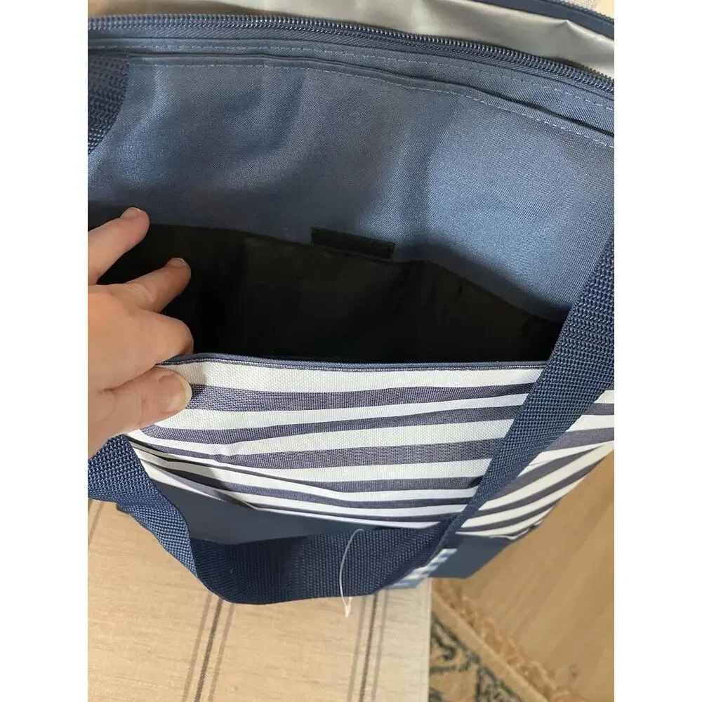 NEW Smart Living 30 Can Thermal Cooler TOTE BAG‎ Folding Carry-all w/pocket Navy
